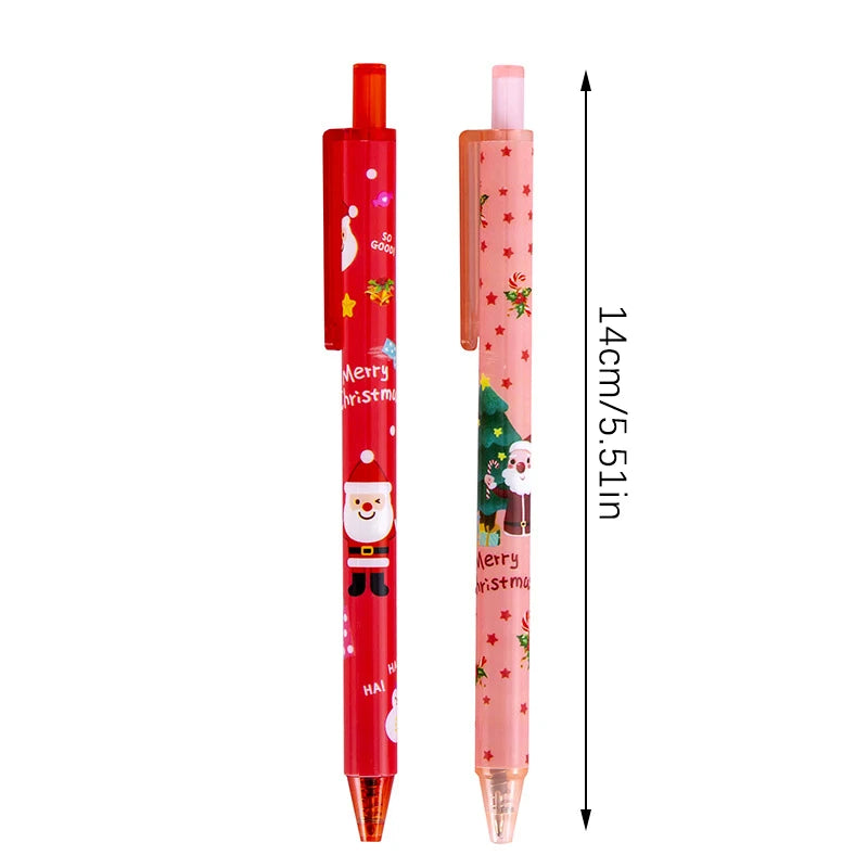 1/6 Christmas Cartoon Gel Pen 0.5mm Black Ink Retractable Pen for Writing Signature Pens School Office Products Kids Gifts