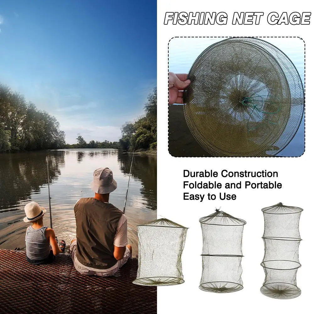 Folding Telescoping Quick-drying Nylon Mesh Fishing Basket